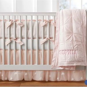 Pottery Barn Kids Blush Pink Crib Bedding Set